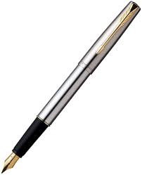 PARKER FRONTIER STAINLESS STEEL CHROME TRIM FOUNTAIN PEN