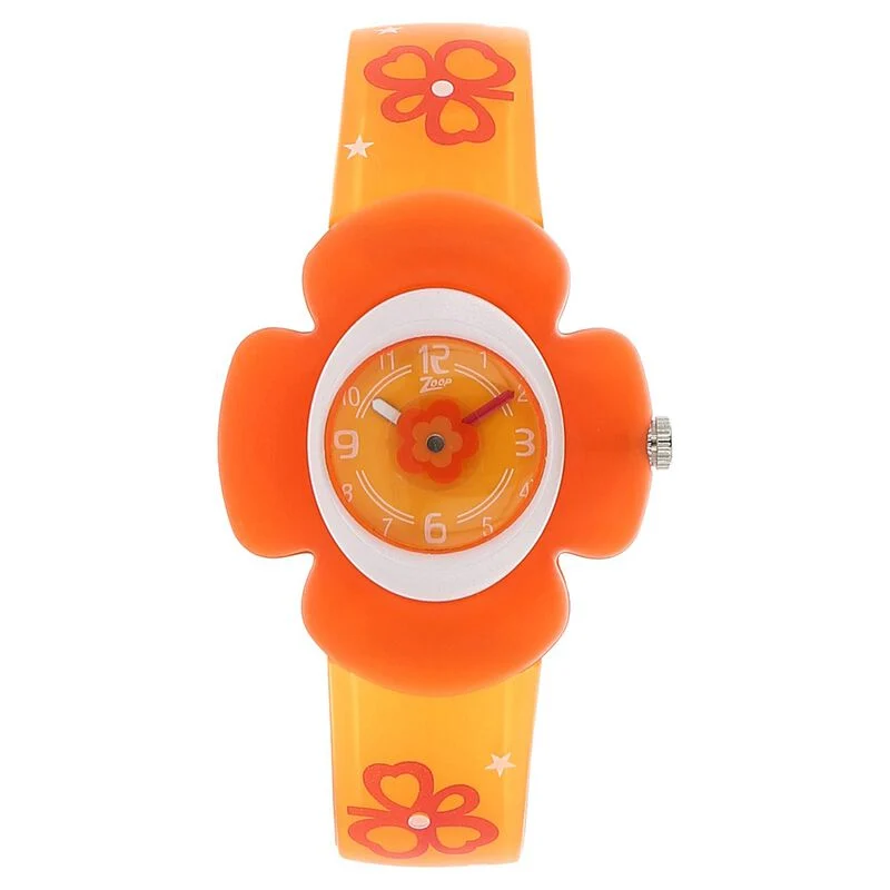 Zoop By Titan Quartz Analog Orange Dial PU Strap Watch for Kids