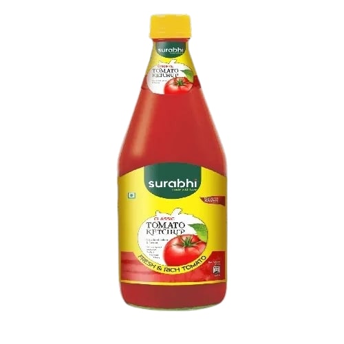 SURABHI TOMATO KETCHUP WITH ONION AND GARLI GLASS BOTTLE -1KG