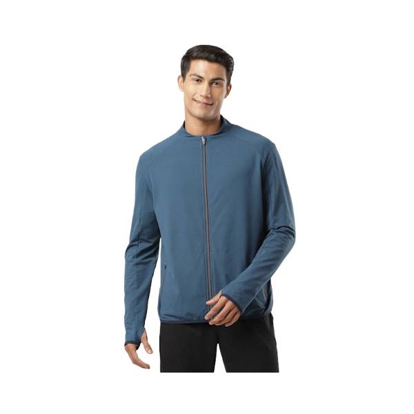 Men's Soft Touch Microfiber Elastane Stretch Thumbhole Jacket with Stay Dry Treatment - Moon Light Ocean