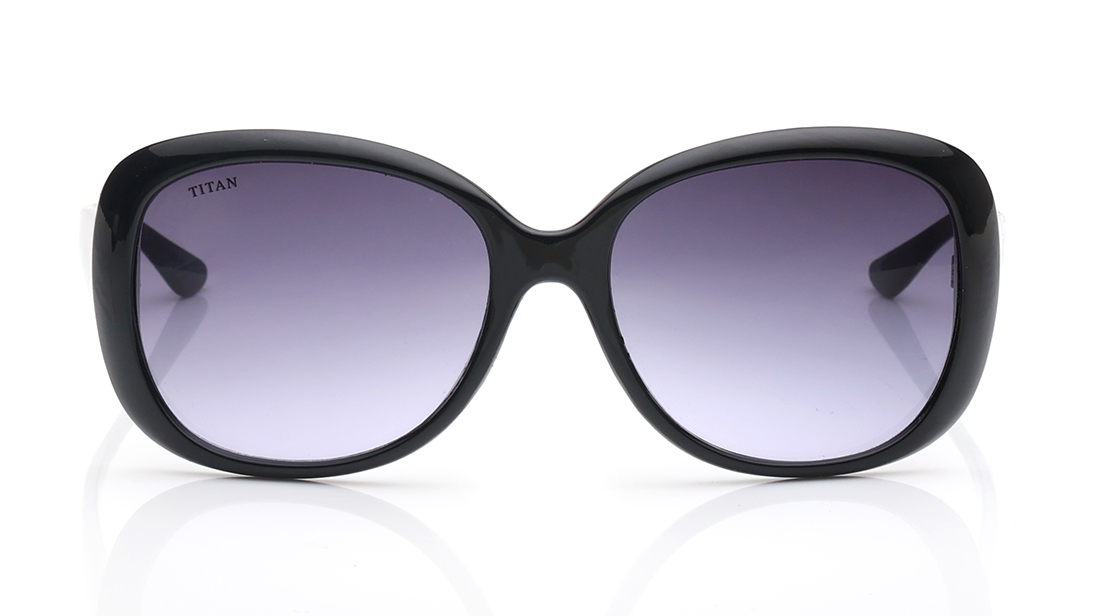 TITAN Black Bug Eye Sunglasses for Women G205CTFLMAV