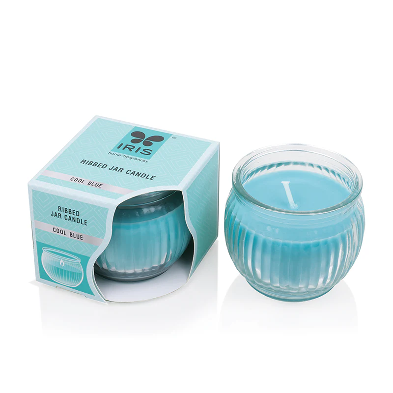 Cycle Iris Ribbed Jar candle - Cool Blue 110gm