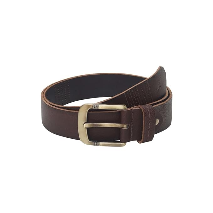 Fastrack Buckle Closure Mens Leather Casual Belt (BROWN, FREE SIZE)