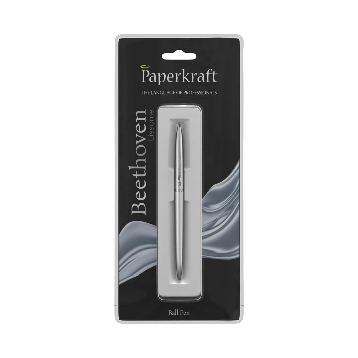 Paperkraft Beethoven Lissome - Blue Ball Pen(Pack of 1)|Elegant & Classic Silver Finish