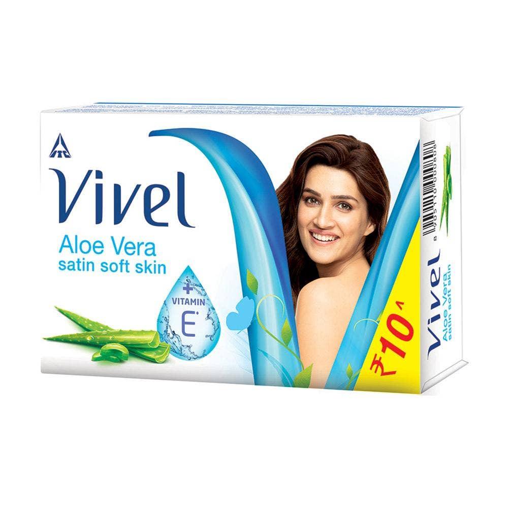 Vivel Aloe Vera Soap,Satin Soft Skin with Vitamin E, 45g