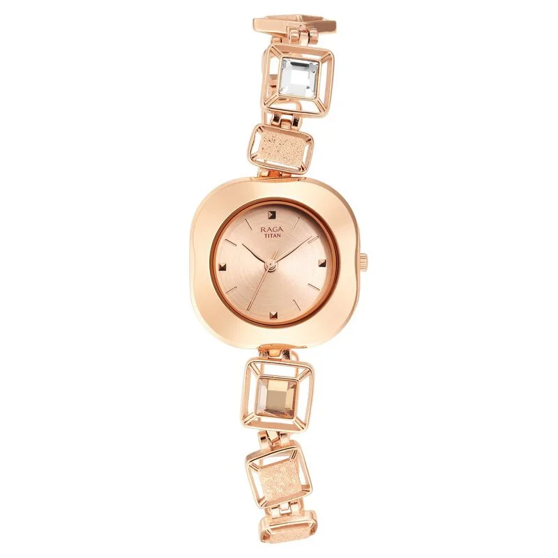 Titan Raga Love All Rose Gold Dial Women Watch With Metal Strap