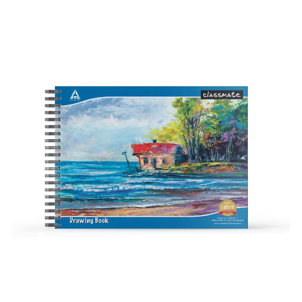 Classmate Drawing Book, 27.5 Cm X 34.7 Cm, 40 Pages, Unruled, Side Spiral Without Perforation