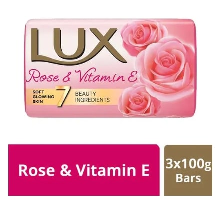 Lux Rose & Vitamin E Soap Bar 100 g (Pack of 3)