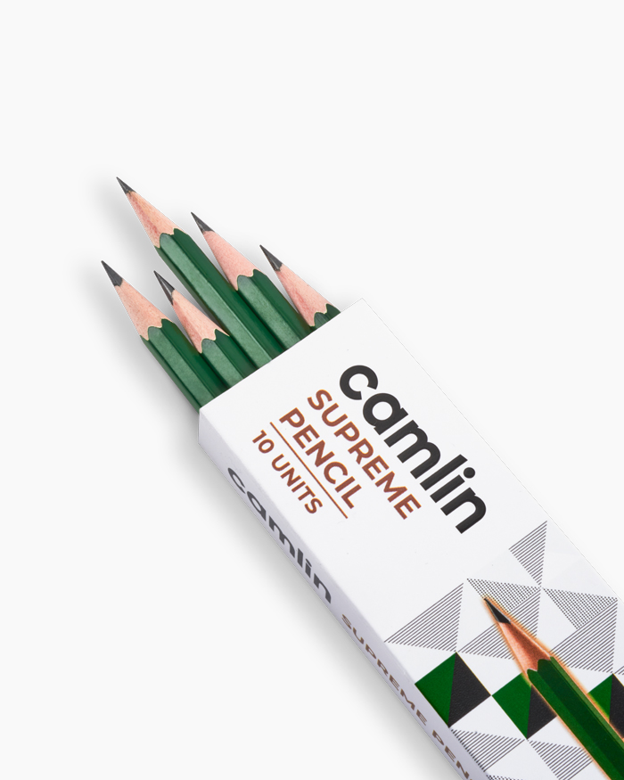 Camlin Supreme Pencils Box of 10 pencils with Eraser and Sharpener