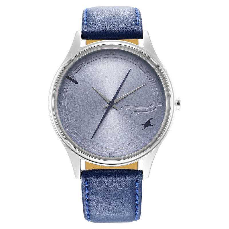 Fastrack Stunners Quartz Analog Blue Dial Leather Strap Watch for Guys