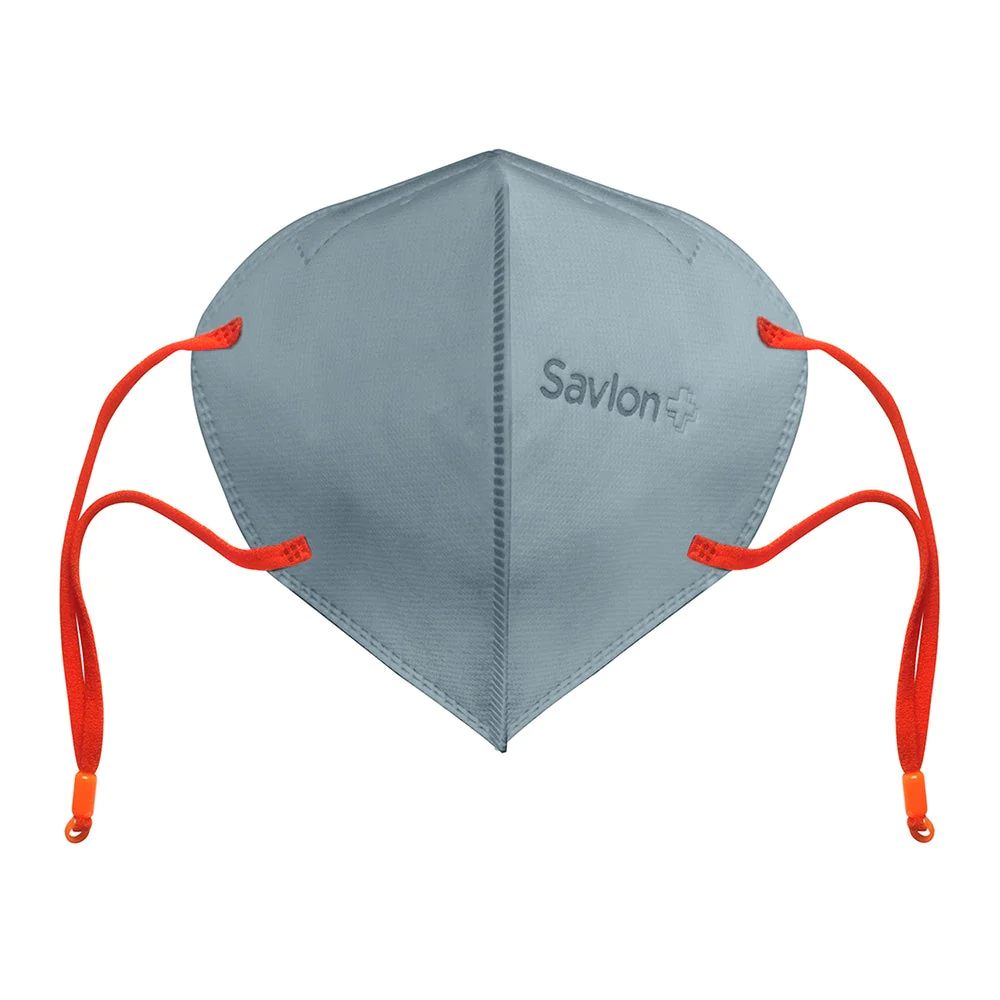 Savlon Mask - Pack of 4, BIS Certified FFP2 S Mask (comparable to N95), Ear-loop, Grey (with adjustable slider)