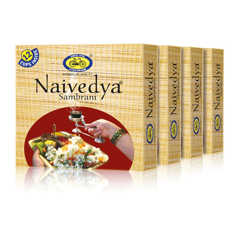 Cycle Naivedya Cup Sambrani Combo - Pack of 4 (12 Cups in each pack)