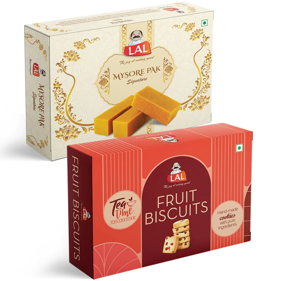 Lal sweets Mysore Pak 400gm & Fruits Biscuits 400gm