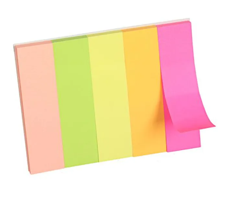 Saya Stick-eee Page Markers - Easy To Use, 5 Colours, 750 mm x 100 mm, 1 pc
