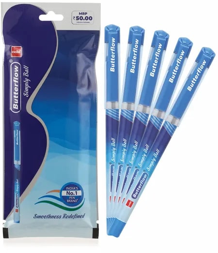 CELLO BUTTERFLOW SIMPLY BP BLUE PACK 5