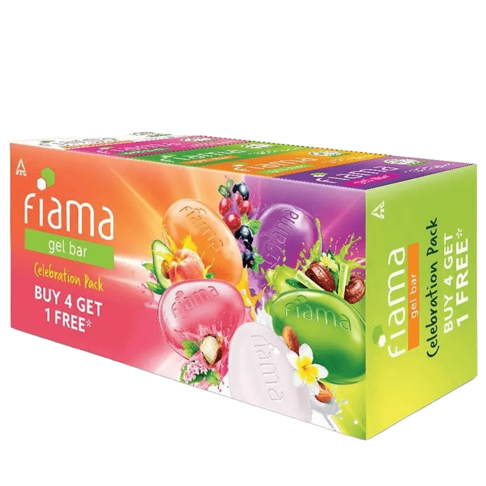 Fiama Gel Bar Celebration Pack With 5 Unique Gel Bars 125g soap Buy 4 Get 1 Free
