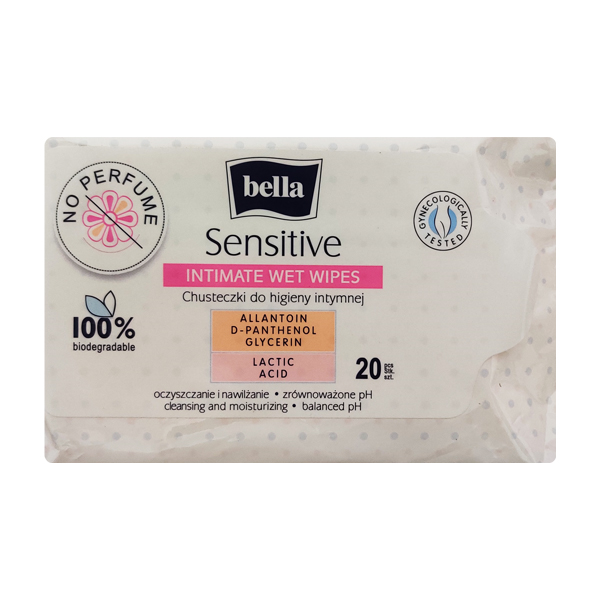 Bella Sensitive Intimate Wet Wipes 20's