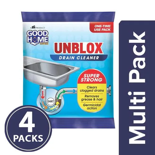 Good Home Unblox Drain Cleaner, 4 x 50 g Multipack