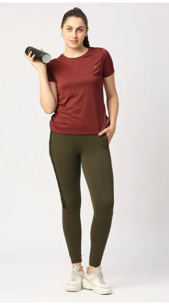 Women Olive Solid Joggers - COMBAT WILD-OL (8904316994188)