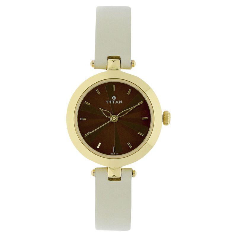 Titan Karishma Brown Dial Analog Leather Strap Watch for Women