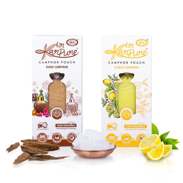 karpure Camphor Pouch Combo Oudh & Citrus Fragrance Air Freshener Diffuser (2 x 60 g)