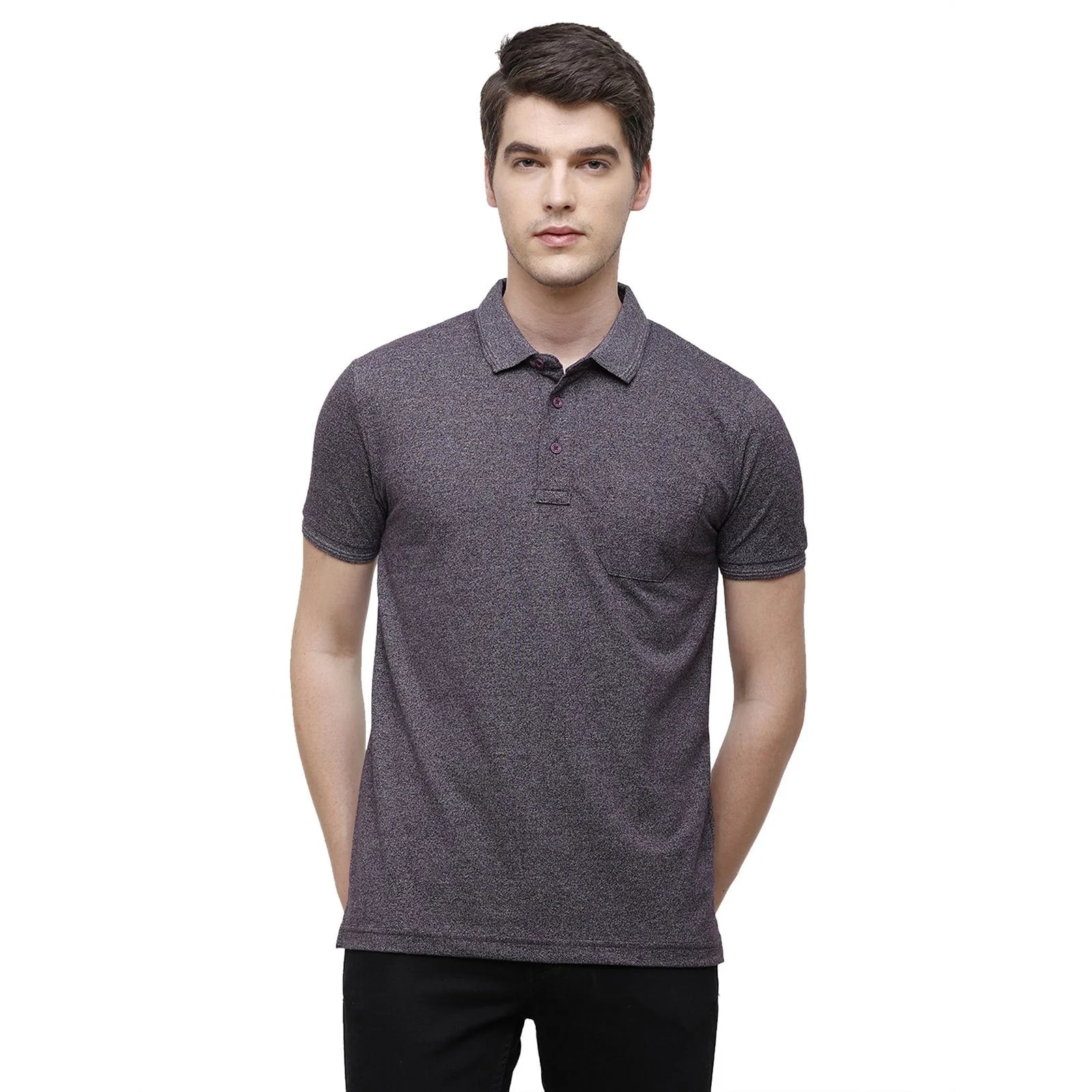 T-shirt Classic Polo Men's Wine Trendy Grindle Polo Half Sleeve Slim Fit T-Shirt | Proten - Wine