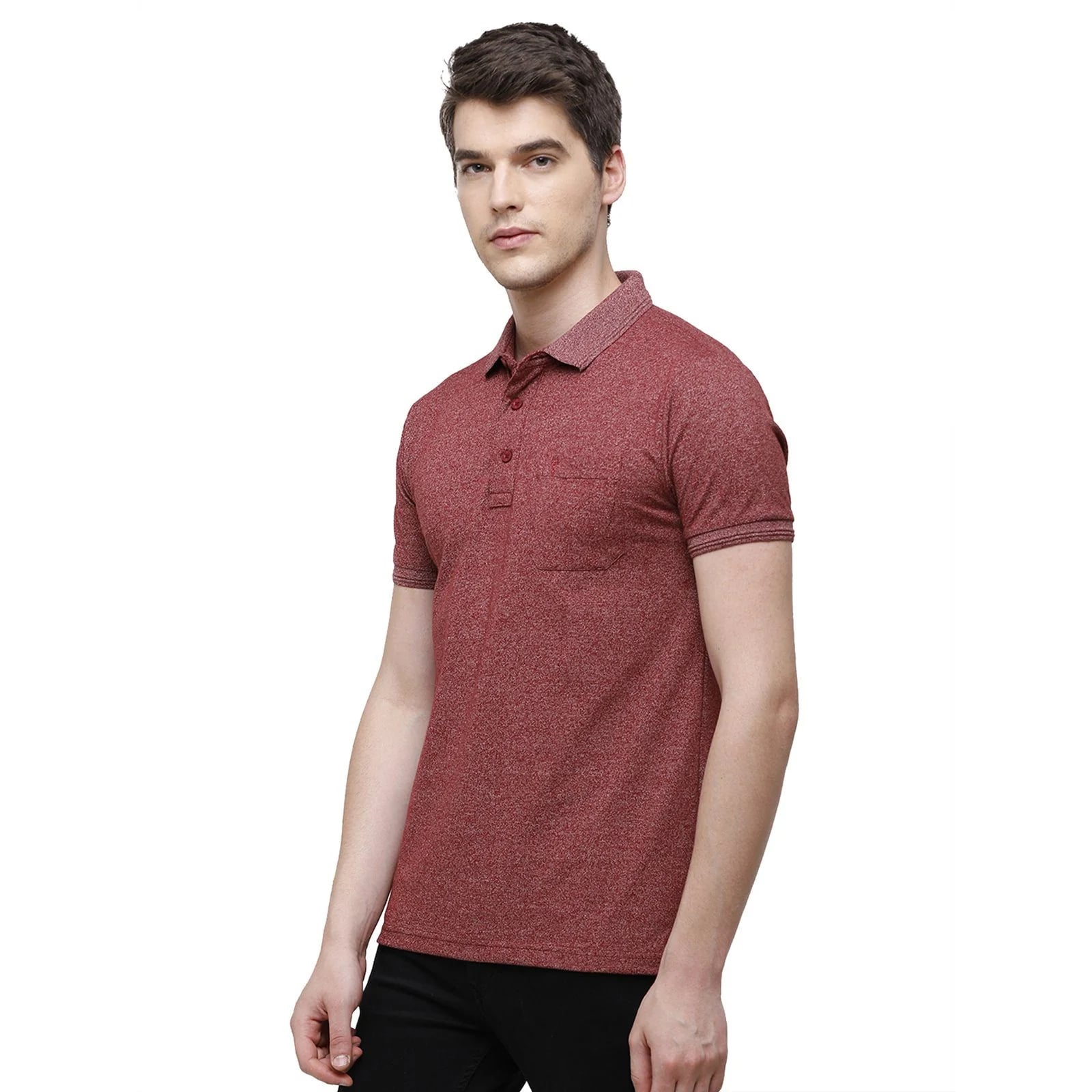 T-shirt Classic Polo Men's Maroon Trendy Grindle Polo Half Sleeve Slim Fit T-Shirt | Proten - Syrah