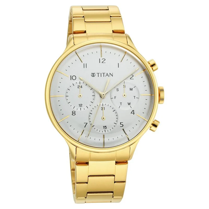 Titan Urban Magic Silver Dial Quartz Multifunction Stainless Steel Strap watch for Men