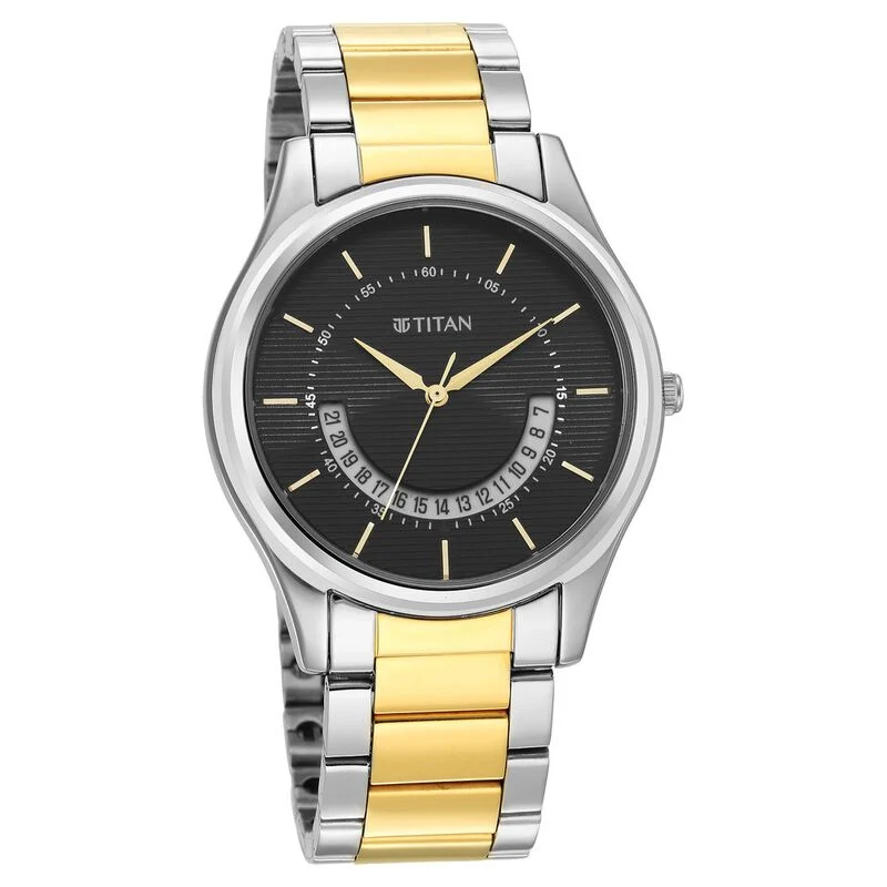 Titan Men's Multifunction Karishma: Two-Tone Steel Elegance Watch