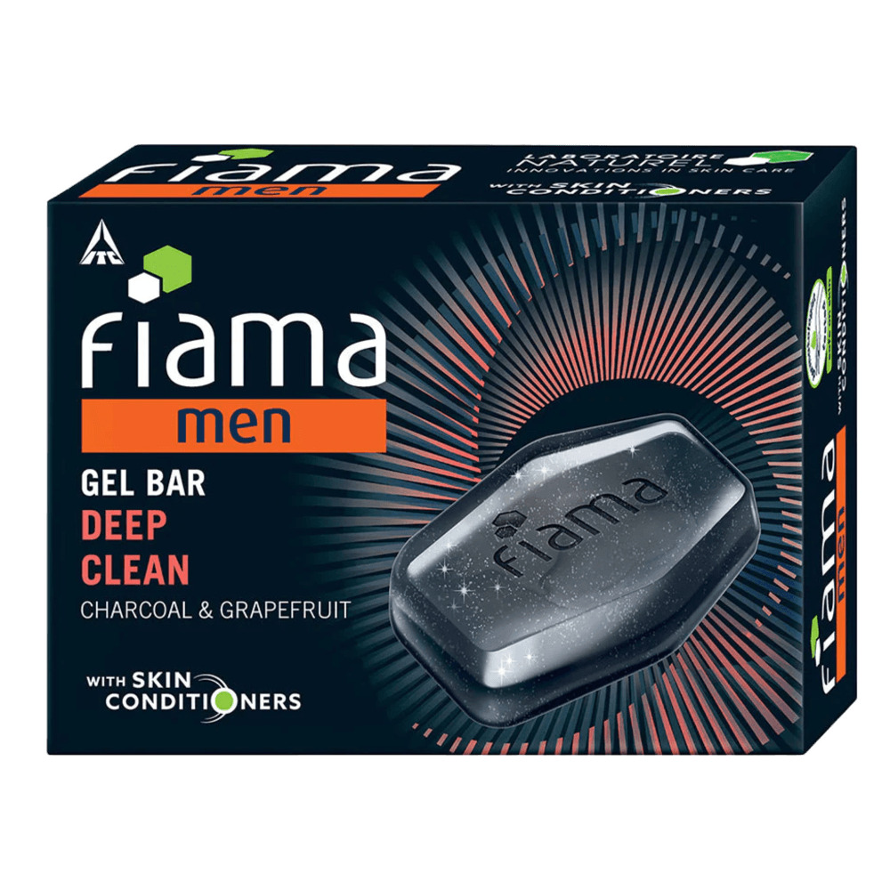 Fiama Men Deep Clean Gel Bar, With Charcoal, Grapefruit & skin conditioners, 125g soap