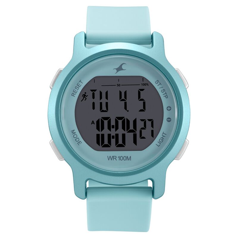 Fastrack Street Line Digital Dial Blue Silicone Strap Watch for Girls