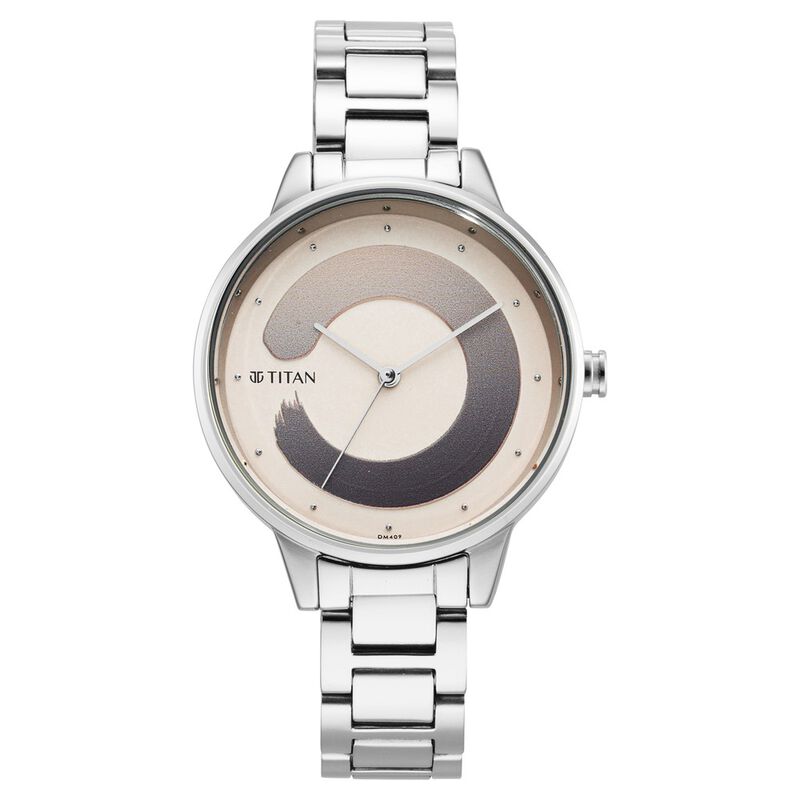 Titan Purple Glam It Up Brown Dial Women Watch With Stainless Steel Strap