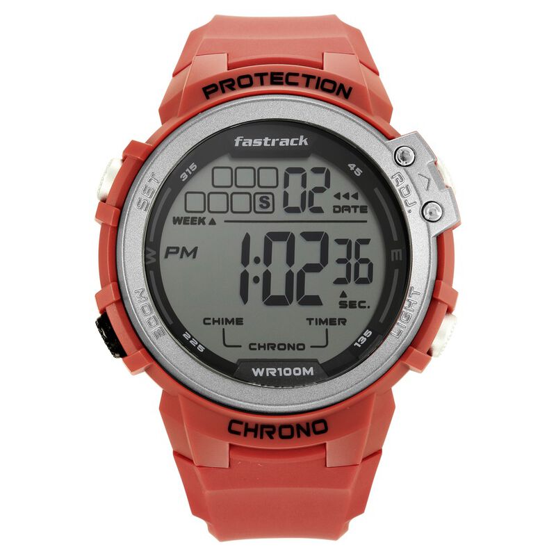 Fastrack Streetwear Digital Grey Dial Silicone Strap Watch for Guys