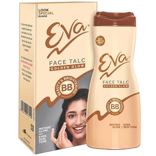 Eva Golden Glow Face Talc - For Instant Glow & Even Skin Tone, 70 g