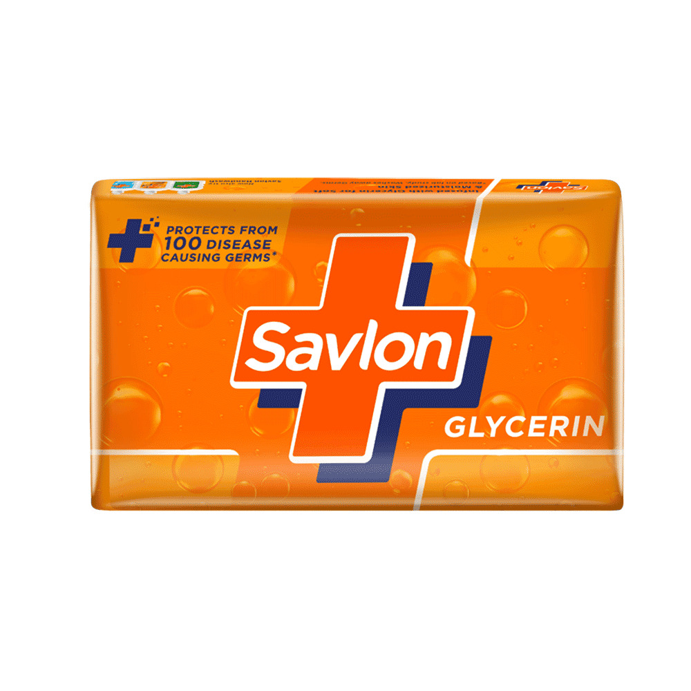 Savlon Moisturizing Glycerin soap bar (Pack of 5 - 125g each) with germ protection
