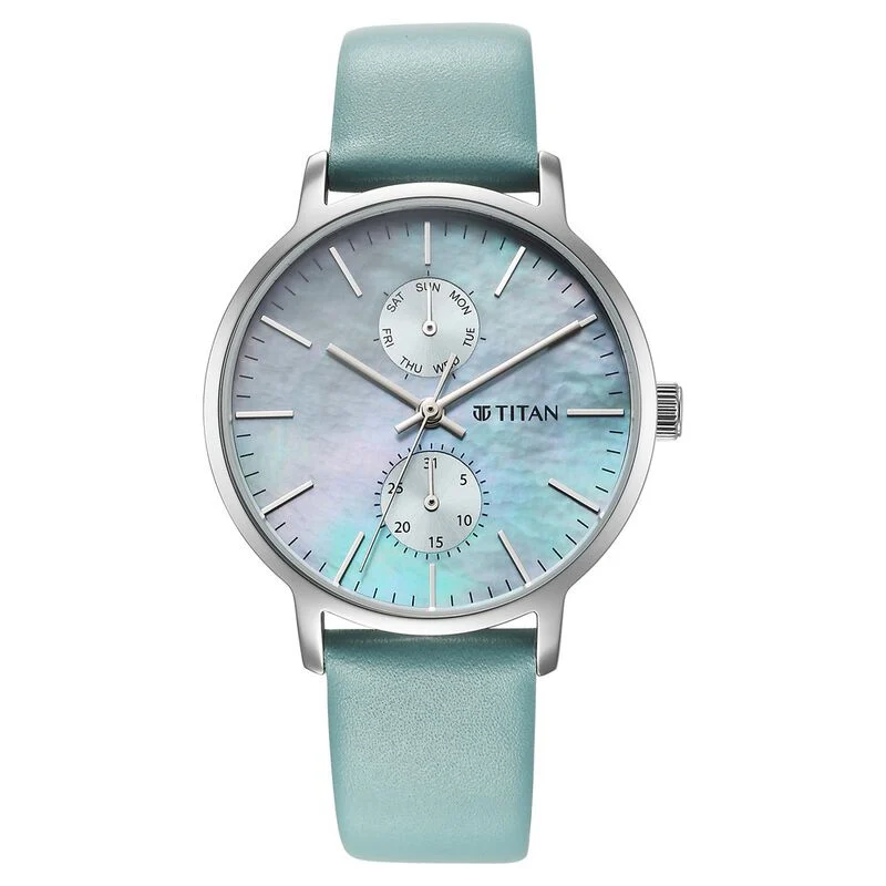Titan Workwear Slimline Mother Of Pearl Dial Leather Strap Watch for Women