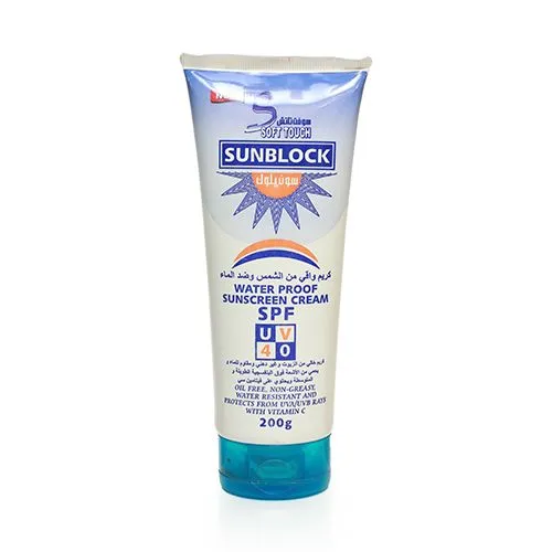 Soft Touch Sunblock SPF UV 40 Water Proof Sunscreen Cream, 200 g