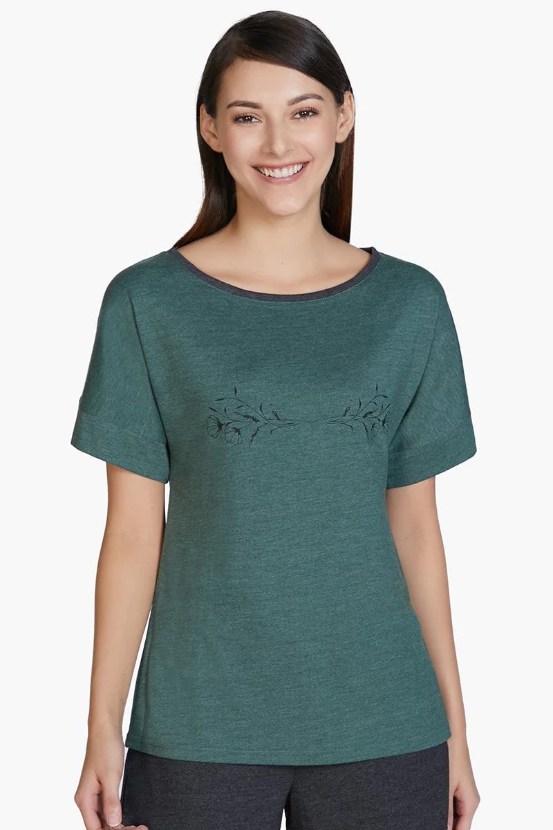 Amante Cotton Blend Sleep T-shirt - Navy