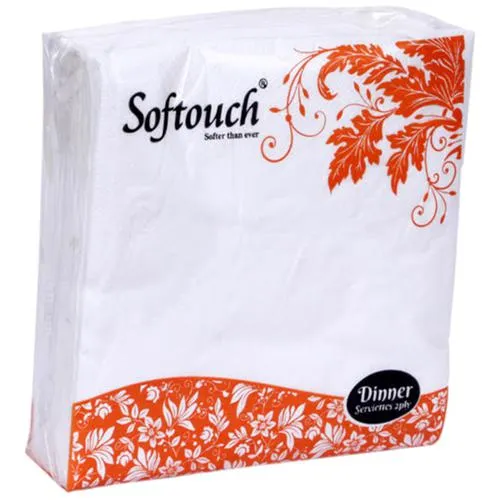 Softouch Dinner Serviettes Tissues - 2 Ply, 50 pcs (Pack of 2)