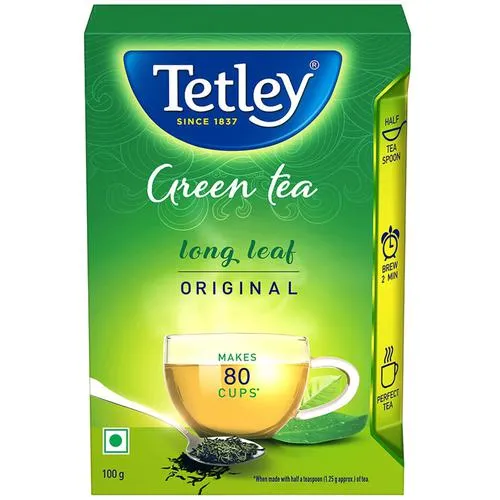 Tetley Long Leaf Original Green Tea - Rich Source Of Antioxidants, Detoxifies Body, 100 g