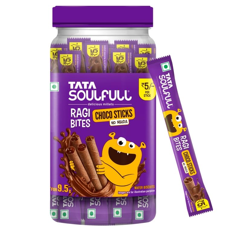 Tata SIDDHU HUB Ragi Bites Choco Sticks Jar (30 Sticks)