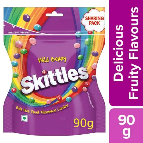Skittles Wild Berry - Chewy Fruit Flavoured Candies, 90 g