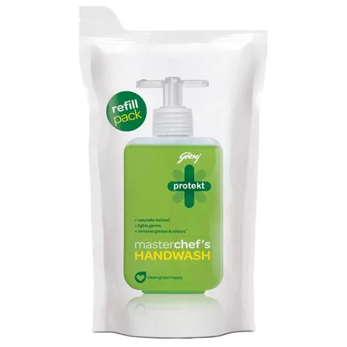 Godrej Protekt Germ Fighter Handwash Refill Pack | Lime & Eucalyptus | Germ Protection & Soft on Hands - 180ml