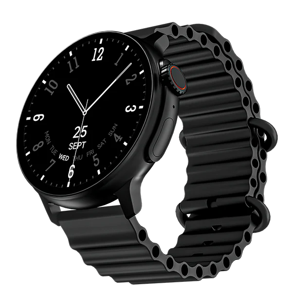 BoAt Lunar Tigon Black Silicon Strap Smartwatch with Bluetooth Calling