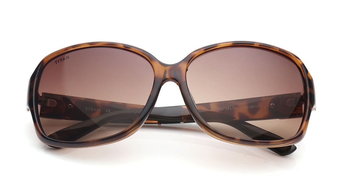 TITAN Brown Bug Eye Sunglasses for Women G226PTFLTAV