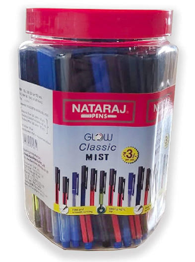 Nataraj Glow Classic Mist Pens - For Smooth Writing, 100 pcs Jar