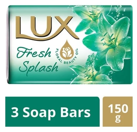 Lux Splash water lily and mint Moisturizing Bathing Soap  150 gm (Pack of 3)