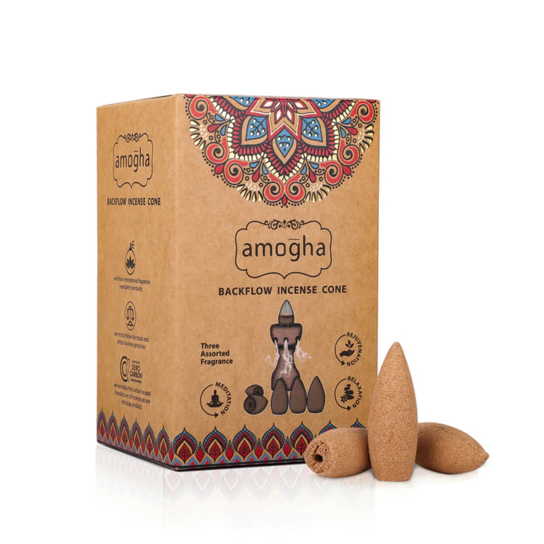 Cycle Amogha Backflow Incense Cones in 3 Assorted Variants (30 Nos)