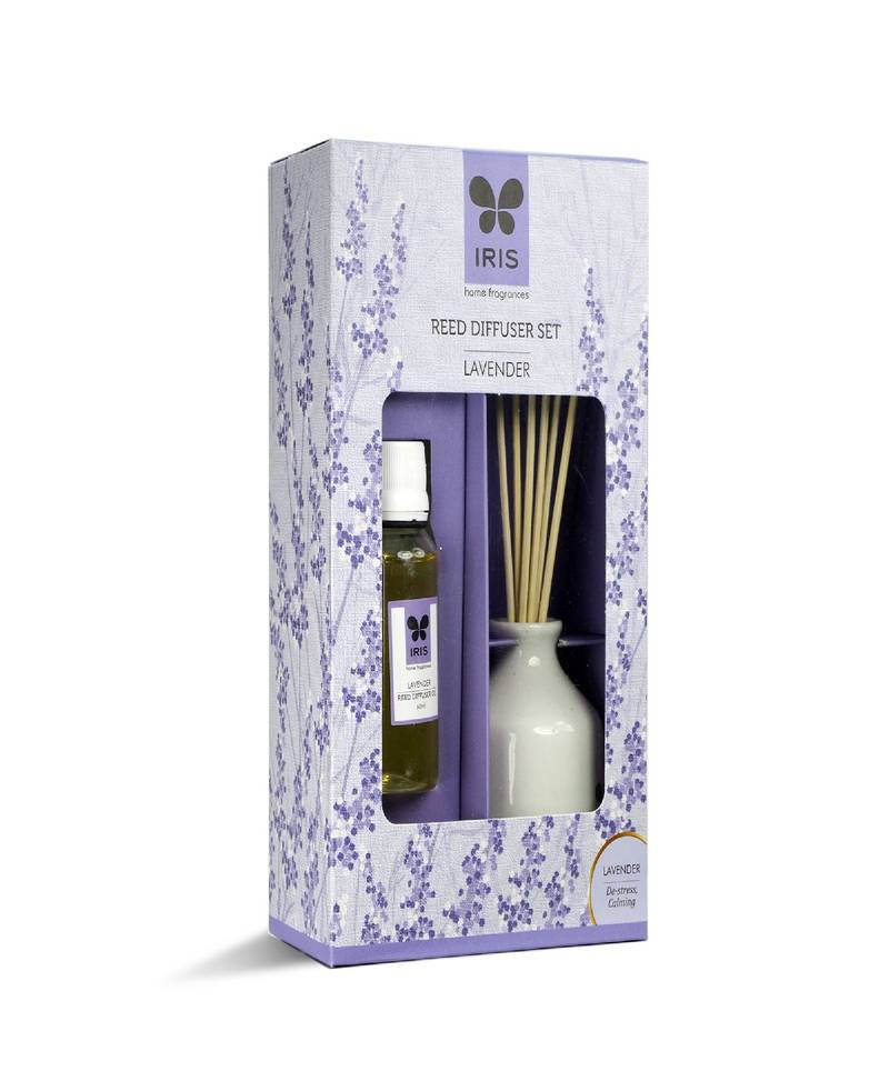 cycle IRIS, REED DIFFUSER SET, LAVENDER, HOME FRAGRANCES, EASY TO USE, MAINTENANCE FREE, 60 ML