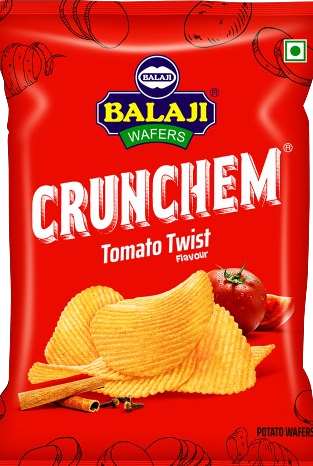 BALAJI WAFERS CRUNCHEM  Tomato Twist Potato Wafers  35g